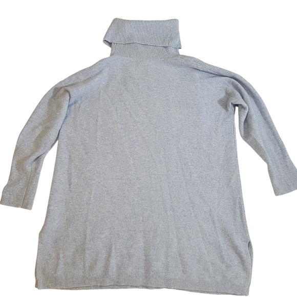 L.L. Bean Blue 100% Recycled Cashmere Turtleneck Sweater Tunic Oversize M READ - Picture 2 of 16
